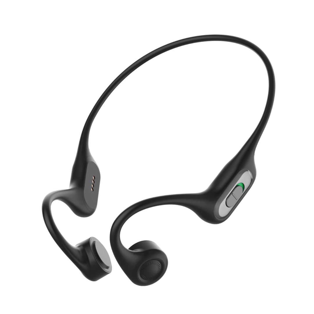 Sonovo Z28 bone conduction sound amplifier in black, angled view