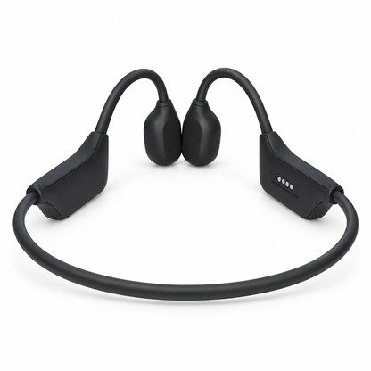 Sonovo Z18 bone conduction sound amplifier, rear view showing the behind-the-head band