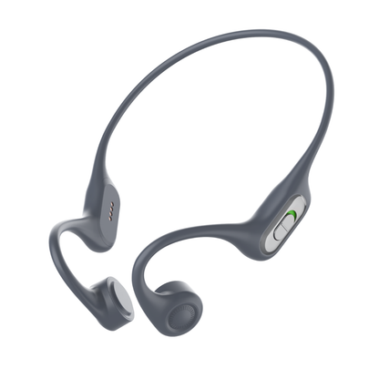 Sonovo Z28 bone conduction sound amplifier in grey, angled view